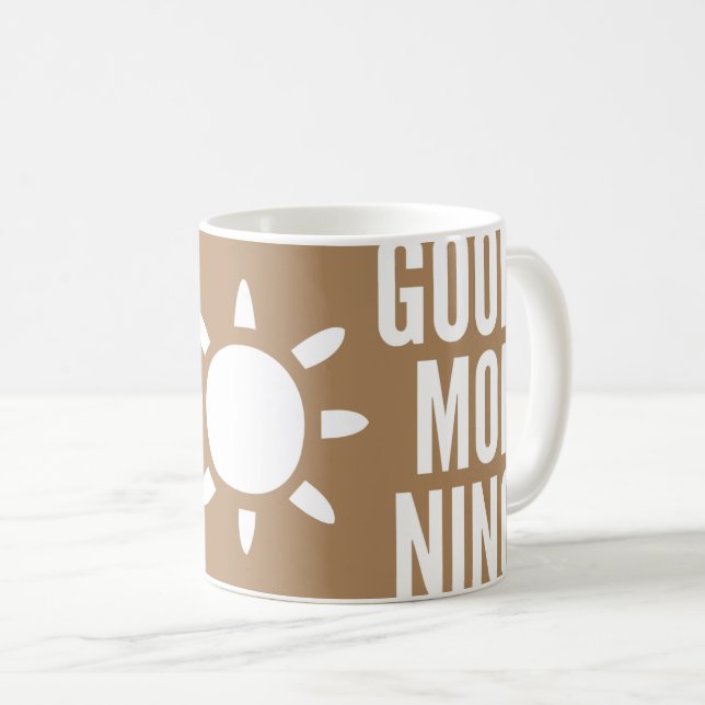 Stylish Brown Good Morning Sun Tea Coffee Mug (Front Right)