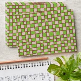 Stylish Brown Green Chequered Chequerboard Pattern Envelope