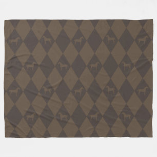 Stylish Brown Harleqiun Horse Pattern Fleece Blanket