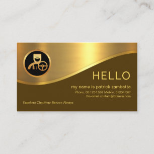 Stylish Brown Layer Gold Wave Chauffeur Business Card