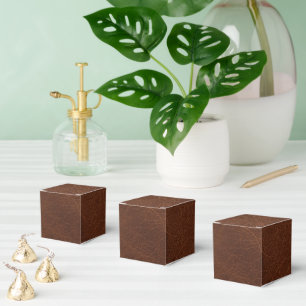 Stylish Brown Leather Texture Event Classic Favour Box