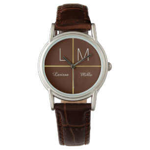 stylish brown personalised watch