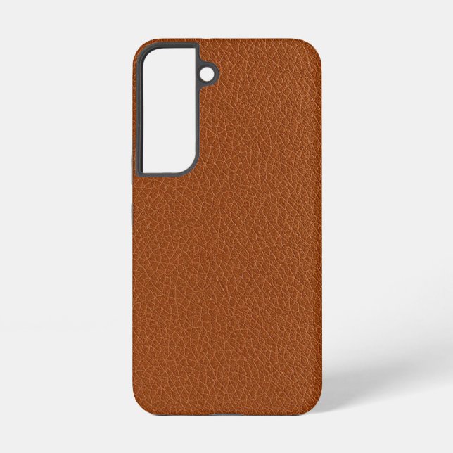 Stylish Brown Rexine Texture Design Samsung Galaxy S22 Case (Back)