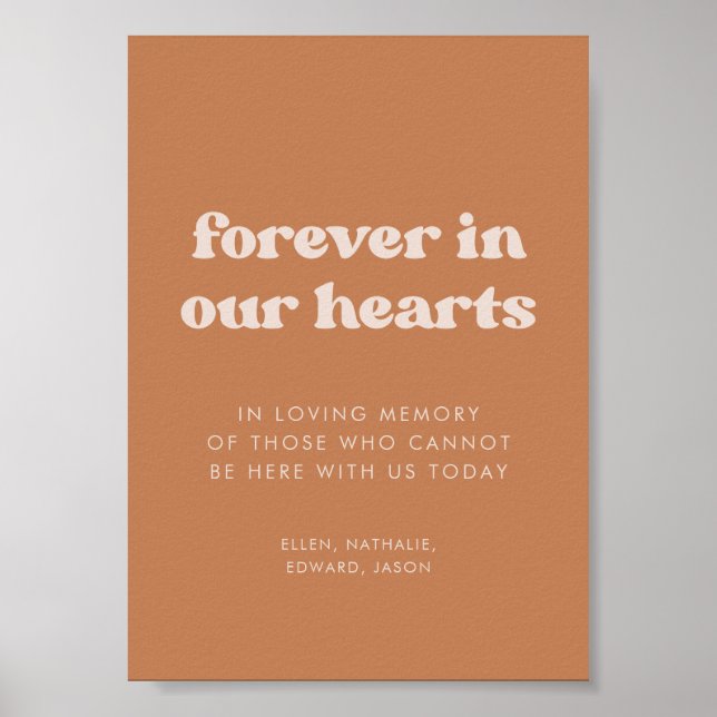 Stylish Brown sugar Forever in our hearts sign (Front)