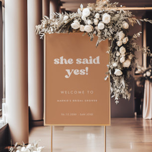 Stylish Brown sugar She said yes Bridal Shower Poster