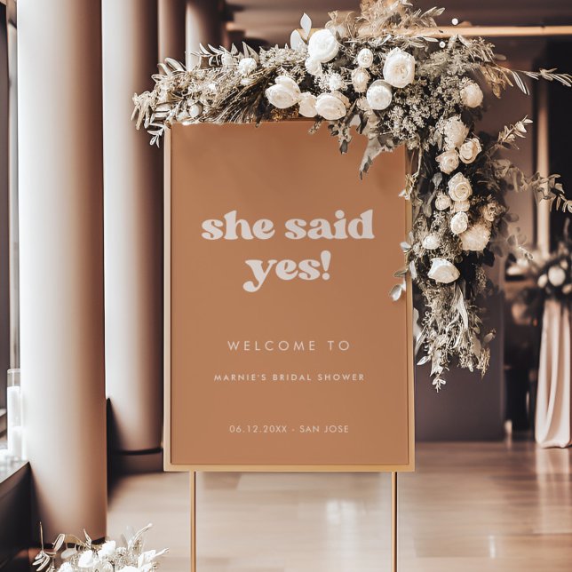 Stylish Brown sugar She said yes Bridal Shower Poster (Creator Uploaded)