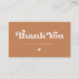 Stylish Brown sugar Thank you for your order card