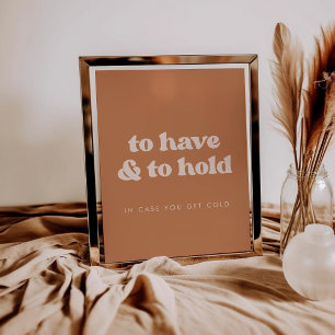 Stylish brown To Have and To Hold Wedding Blanket Poster