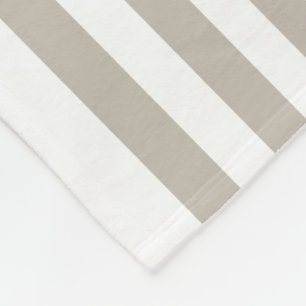 Stylish Brown & White  Ascending Stripes Design Fleece Blanket