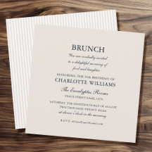 Stylish Brunch Birthday Party Formal Elegant Ecru