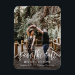 Stylish Brush Script Save the Date Magnet<br><div class="desc">Share your wedding date in style with this stylish and unique brush script style wedding photo magnet. A unique save the date perfect for any newly engaged couple.</div>