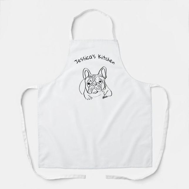 Stylish Bulldog Minimalist  Apron (Front)