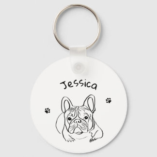 Stylish Bulldog Minimalist Key Ring