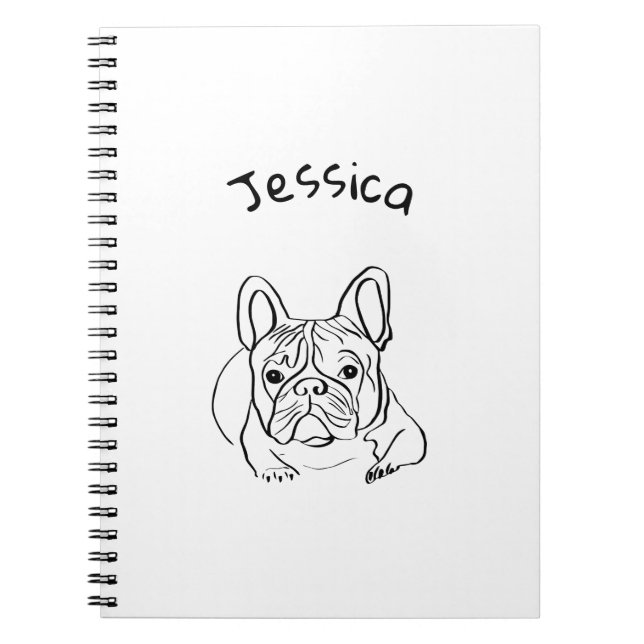 Stylish Bulldog Minimalist Notebook (Front)