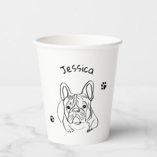 Stylish Bulldog Minimalist Paper Cups