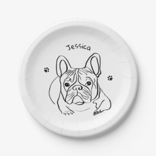 Stylish Bulldog Minimalist  Paper Plate