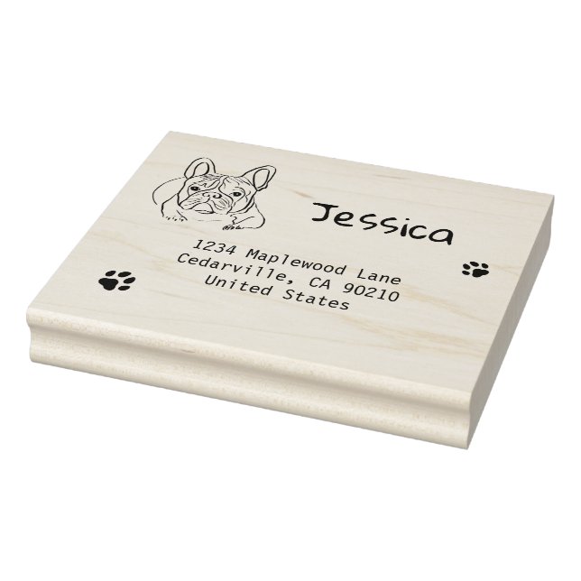 Stylish Bulldog Minimalist  Rubber Stamp (Stamp)