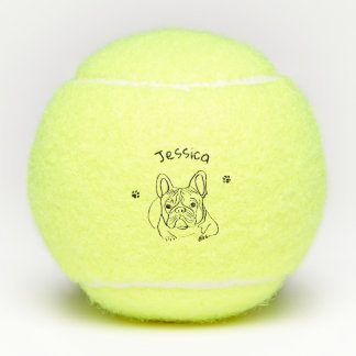 Stylish Bulldog Minimalist Tennis Balls