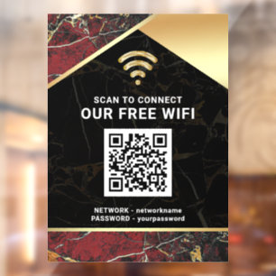 Stylish Burgundy QR Code Wifi Network Password
