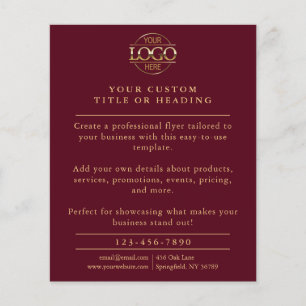 Stylish Burgundy Red Business Logo Promotional Flyer