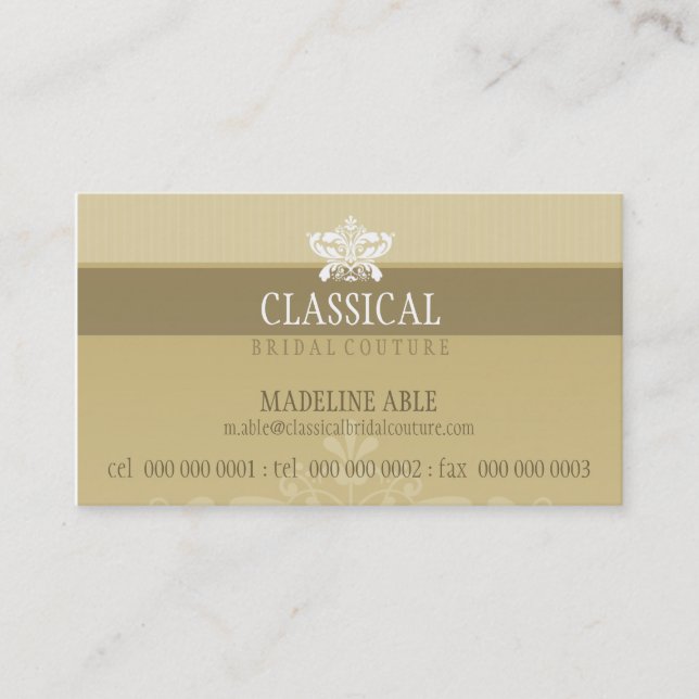STYLISH BUSINESS CARD :: classy flourish 1L (Front)