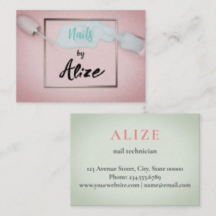 Stylish business card nail tecnician, beauty salon