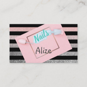 Stylish business card nail tecnician, beauty salon