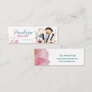 stylish business card with brushes for makeup