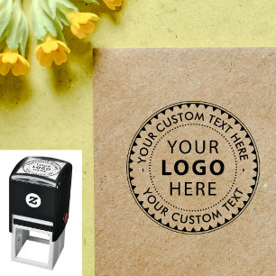 Stylish Business Custom Logo Name Self-inking Stamp