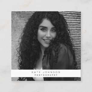 Stylish Business Logo Photographer Photo Square Business Card