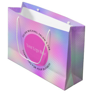 Stylish Business Promotional Logo Holographic Large Gift Bag