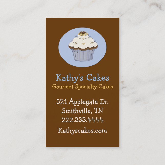 Stylish Cake Bakery Custom Business Card (Front)