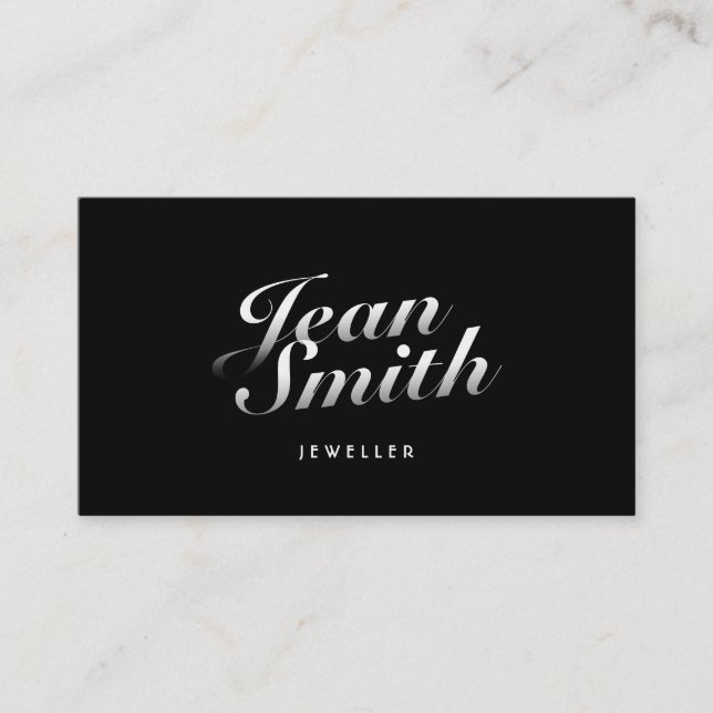 Stylish Calligraphic Jewellery Business Card (Front)