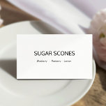 Stylish  Calligraphy  Buffet Food Labels Table Place Card<br><div class="desc">Elevate your event with these elegant Stylish Calligraphy Buffet Food Labels and Table Numbers. Designed with a minimalist yet sophisticated touch, these cards feature beautiful script-style calligraphy that adds a timeless charm to any setting. Perfect for weddings, bridal showers, baby showers, or formal dinner parties, they seamlessly blend practicality and...</div>