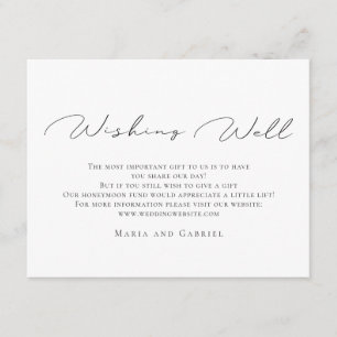 Stylish calligraphy Elegant Wedding Wishing Well Enclosure Card