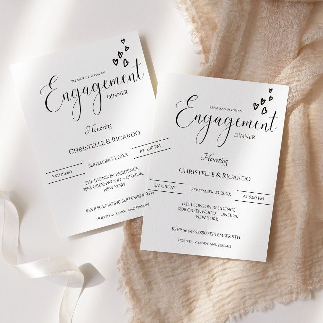Stylish calligraphy  Engagement dinner Party  Invitation (Creator Uploaded)