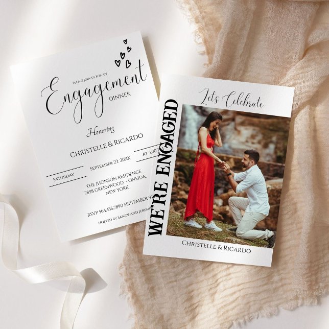 Stylish calligraphy  Engagement Party  Invitation (Creator Uploaded)