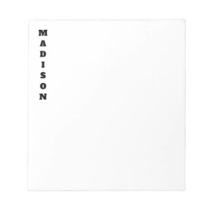 Stylish Calligraphy Name Black & White Notepad