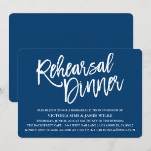 Stylish Calligraphy Rehearsal Dinner Invitation