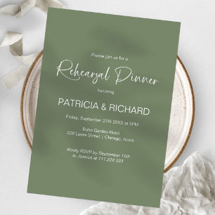 Stylish Calligraphy Rehearsal Dinner Invitation