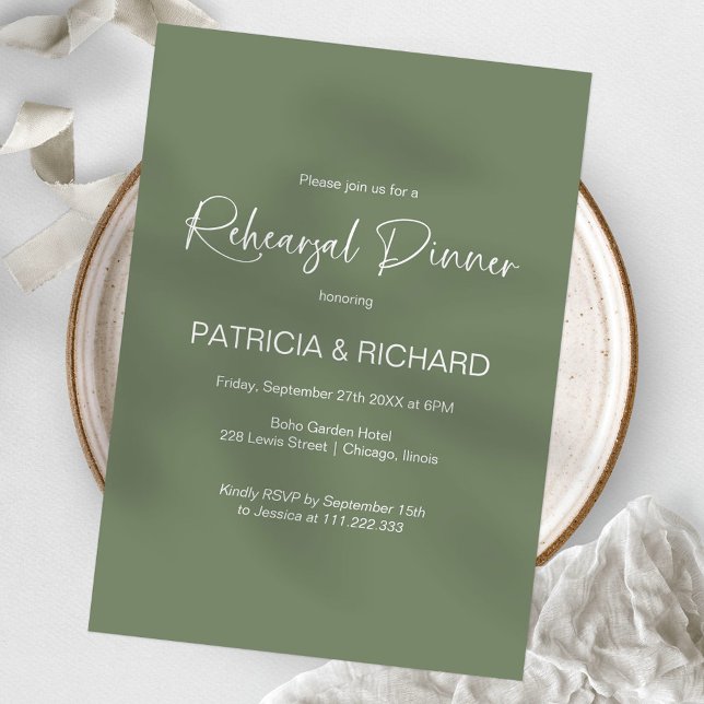 Stylish Calligraphy Rehearsal Dinner Invitation (Creator Uploaded)