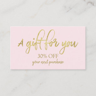 Stylish Calligraphy Salon Makeup Discount Card