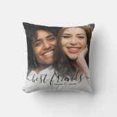Stylish Calligraphy Script Best Friends Photo Cushion (Front)