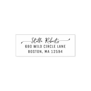 Stylish Calligraphy Script Return Address Self-inking Stamp