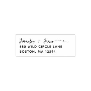 Stylish Calligraphy Script Return Address Self-inking Stamp