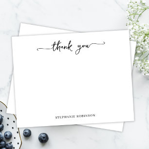 Stylish Calligraphy Script Thank You Stationery Card