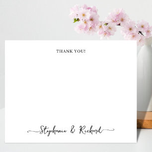 Stylish Calligraphy Script Wedding Thank You Card