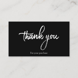 Stylish Calligraphy Thank You For Your Purchase Business Card