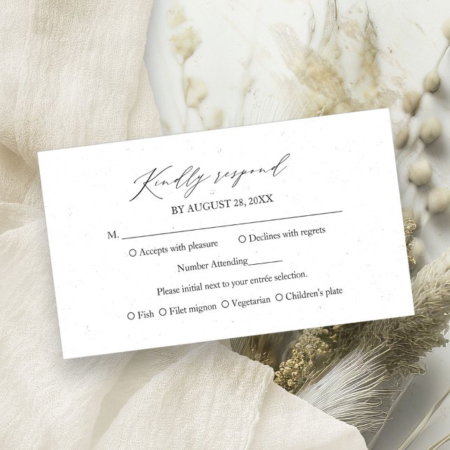 Stylish Calligraphy Wedding RSVP Card (Creator Uploaded)