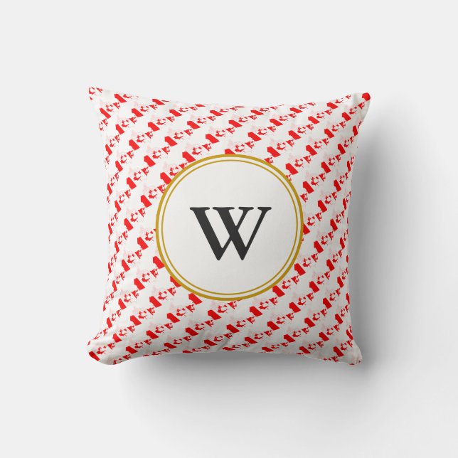 Stylish CANADA Blessed Nation Monogram Cushion (Front)